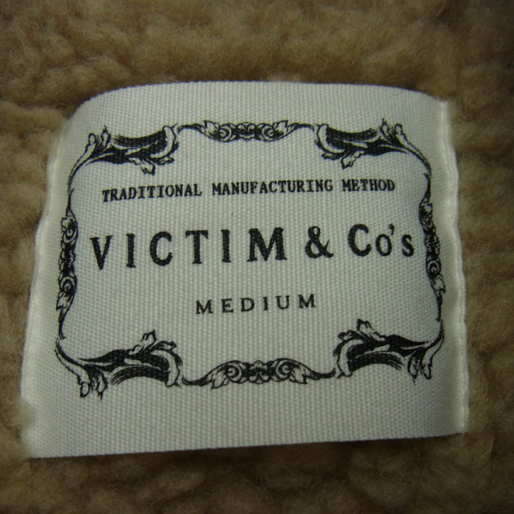 VICTIM ヴィクティム VTM-10-C-163 牛革 ダブル カーコート レザー ジャケット ブラック系 M【中古】