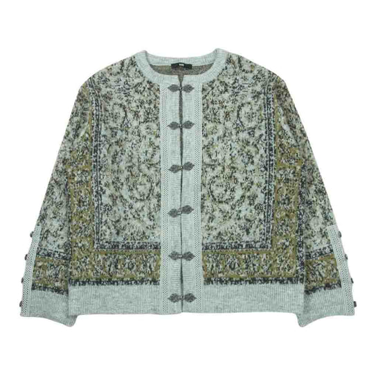 HARE ハレ HA020824AD メタルボタン タペストリー ニット カーディガン 中国製 グレー系 マルチカラー系 F【中古】