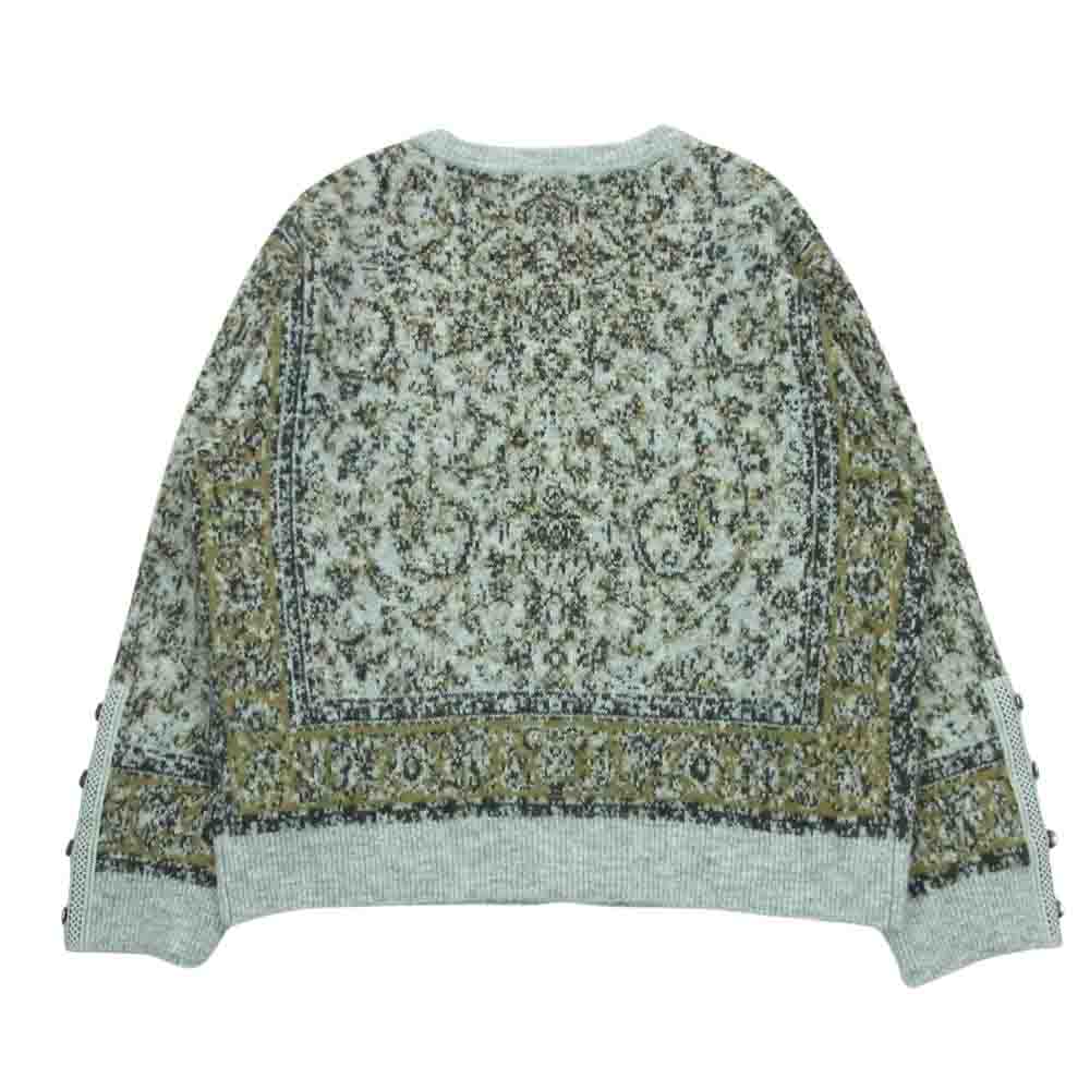 HARE ハレ HA020824AD メタルボタン タペストリー ニット カーディガン 中国製 グレー系 マルチカラー系 F【中古】