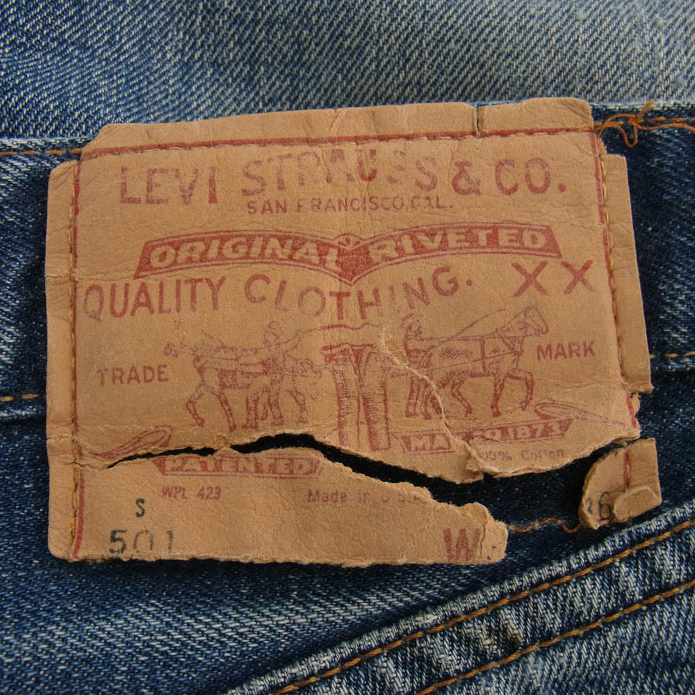 Levi's リーバイス Vintage ヴィンテージ 60's 501 BIG E TYPE S ボタンフライ セルビッチ デニムパンツ 不均等V 紙パッチ 足長R ボタン裏刻印6 インディゴブルー系【中古】