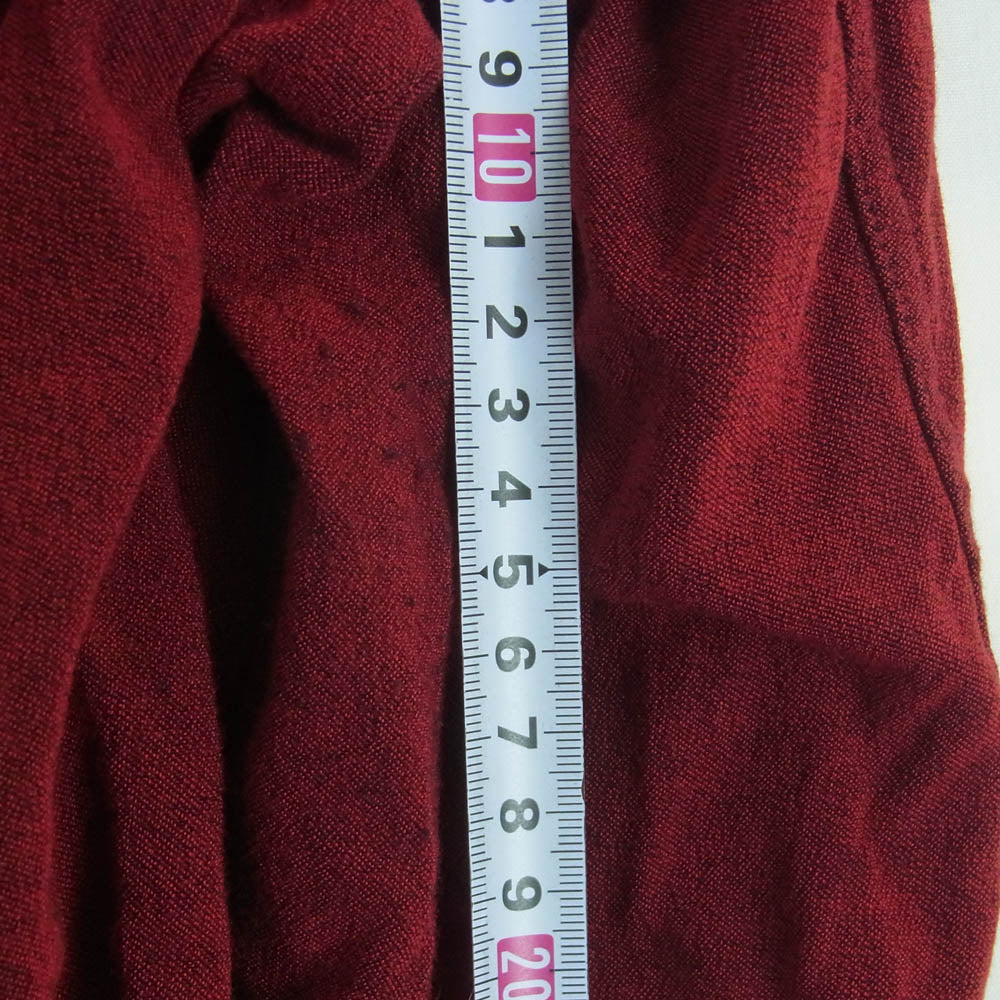 ISAMUKATAYAMA BACKLASH イサムカタヤマバックラッシュ 14AW 1470-01 レザー切替 レーヨン ストレッチ 長袖 シャツ レッド系 S【中古】