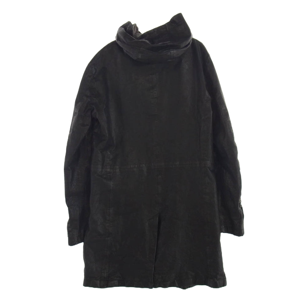 ISAMUKATAYAMA BACKLASH イサムカタヤマバックラッシュ 1604-03 × GULLAM グラム Hooded Coat Italian shoulder Cow leather イタリアン ダブルショルダー フーデッド コート ブラック系 L【中古】