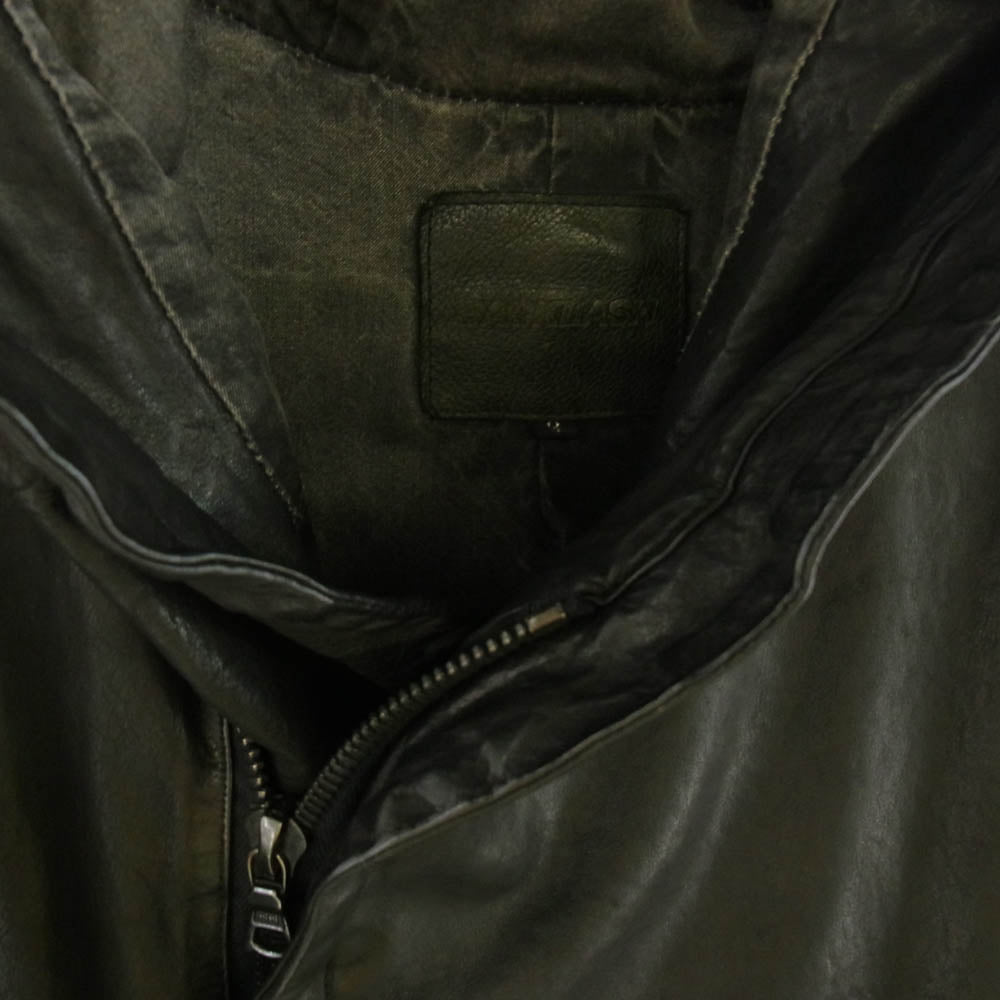 ISAMUKATAYAMA BACKLASH イサムカタヤマバックラッシュ 1604-03 × GULLAM グラム Hooded Coat Italian shoulder Cow leather イタリアン ダブルショルダー フーデッド コート ブラック系 L【中古】