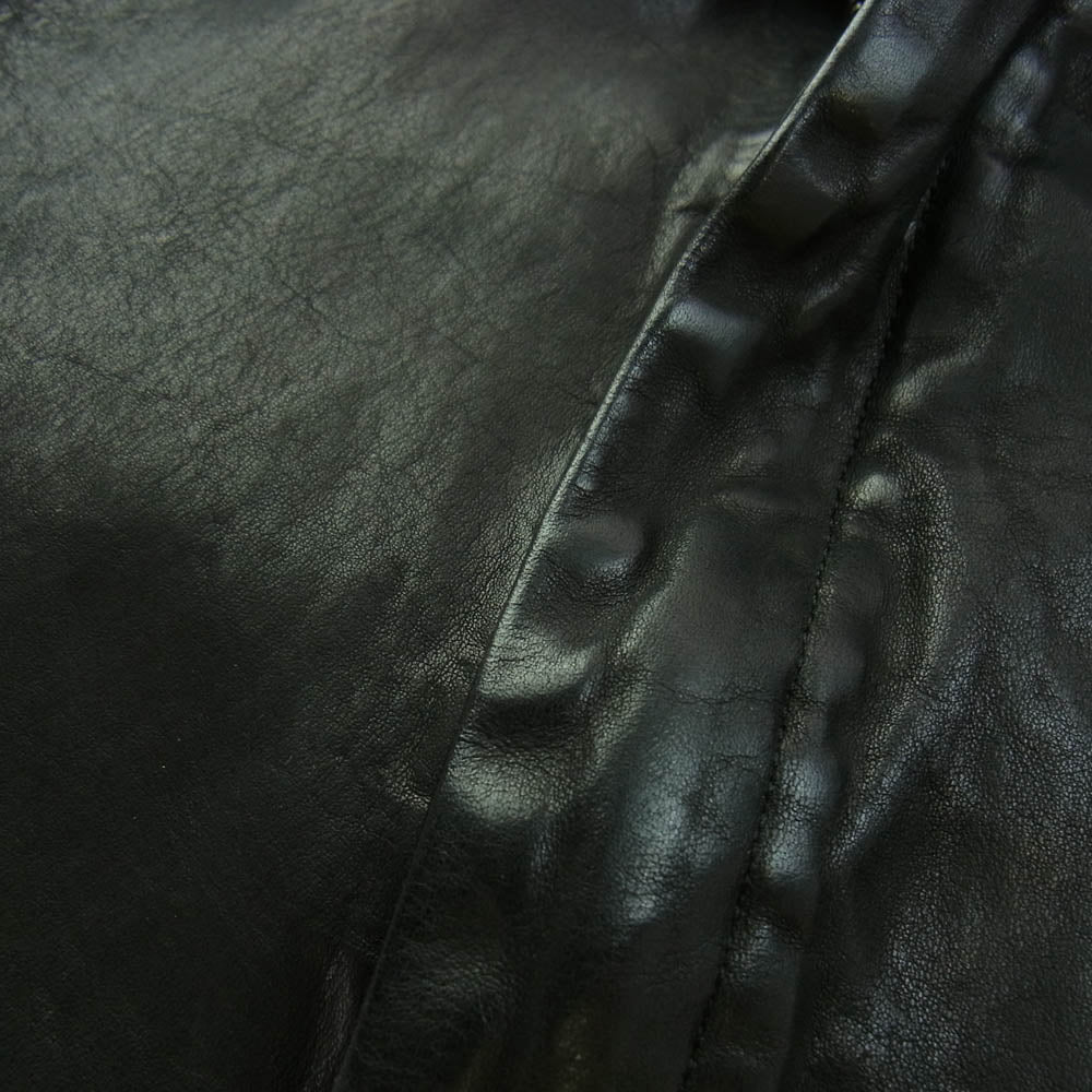 ISAMUKATAYAMA BACKLASH イサムカタヤマバックラッシュ 1604-03 × GULLAM グラム Hooded Coat Italian shoulder Cow leather イタリアン ダブルショルダー フーデッド コート ブラック系 L【中古】