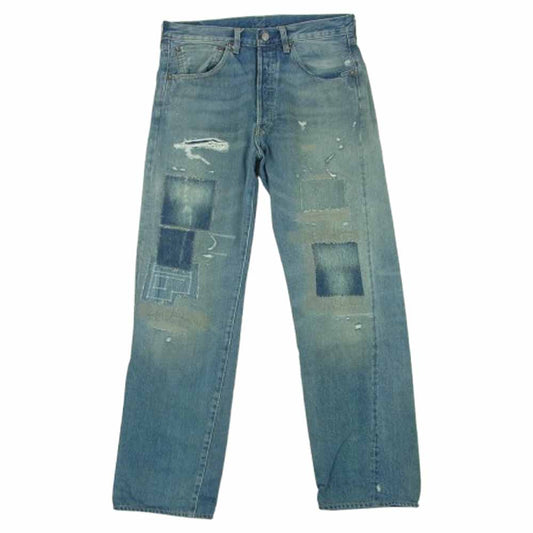 Levi's リーバイス 50155-0051 1955年モデル 501XX ダメージ 加工 ROCKET CITY デニム パンツ インディゴブルー系 W31 L34【中古】