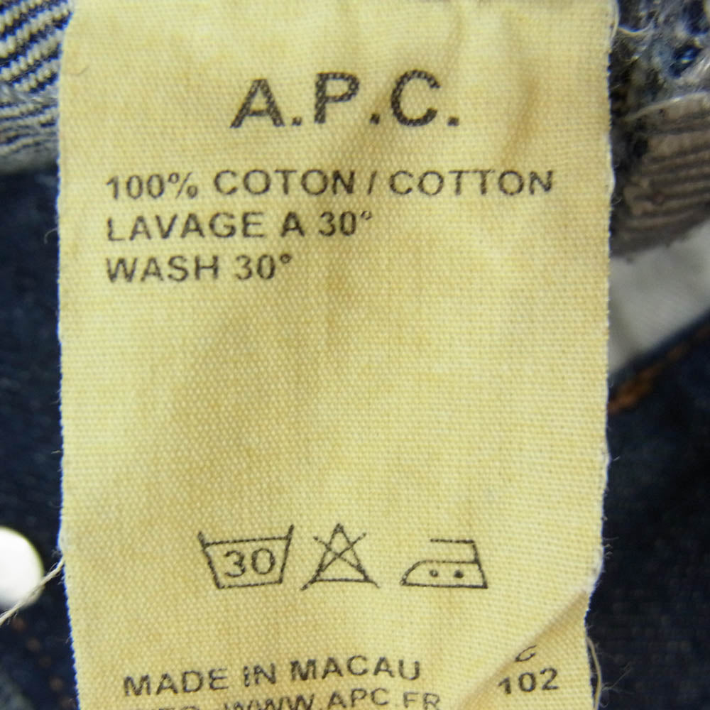 A.P.C. アーペーセー デニム パンツ インディゴ インディゴブルー系 28【中古】