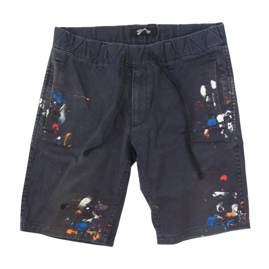 MARBLES マーブルズ MPT-S1604 ペイント加工 ショート パンツ ハーフパンツ ネイビー系 S【中古】