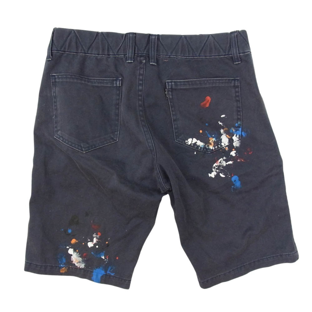 MARBLES マーブルズ MPT-S1604 ペイント加工 ショート パンツ ハーフパンツ ネイビー系 S【中古】