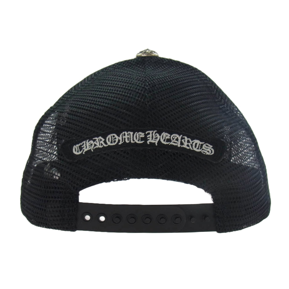 CHROME HEARTS クロムハーツ（原本無） TRUCKER CAP セメタリークロス 刺繍 クロスボール付 メッシュ トラッカーキャップ ブラック系【中古】
