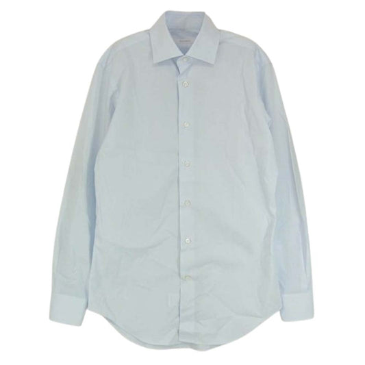 アルコディオ 干場完全監修 GINO 3Functionsブロード サックスブルー 長袖 シャツ ライトブルー系 37【美品】【中古】