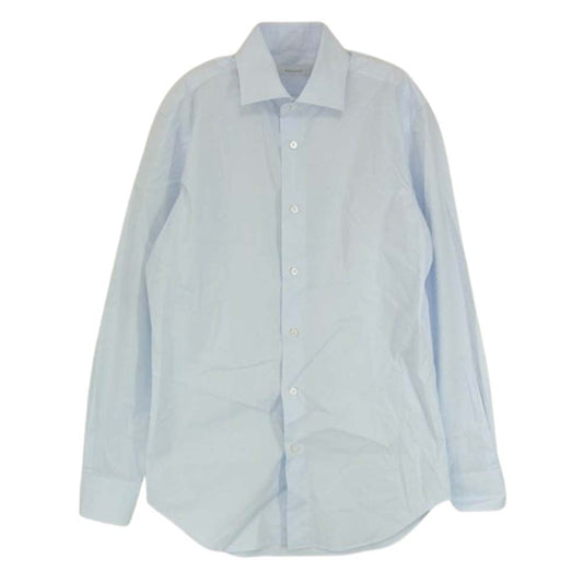 アルコディオ 干場完全監修 GINO 3Functionsブロード サックスブルー 長袖 シャツ ライトブルー系 37【美品】【中古】