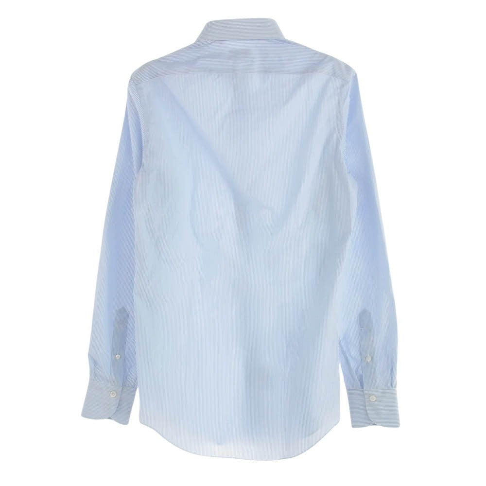 FINAMORE フィナモレ 干場別注モデル C0028 MILANO GIANNI ストライプ 長袖 シャツ ホワイト系 ブルー系【美品】【中古】