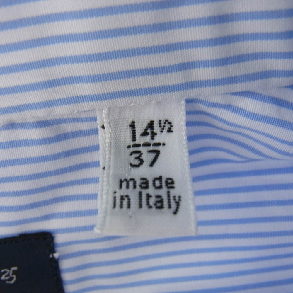 FINAMORE フィナモレ 干場別注モデル C0028 MILANO GIANNI ストライプ 長袖 シャツ ホワイト系 ブルー系【美品】【中古】