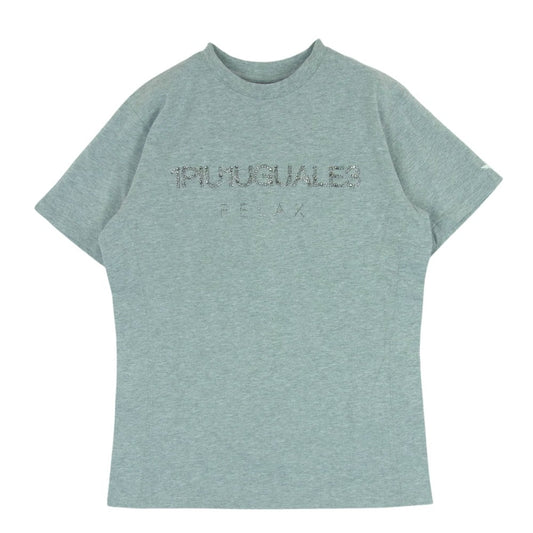 1piu1uguale3 ウノピュウノウグァーレトレ relax ラインストーン ロゴ 半袖 Tシャツ カットソー グレー系 S【中古】