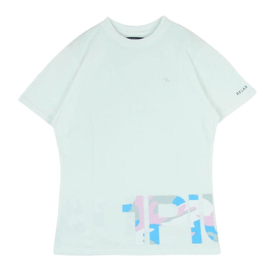 1piu1uguale3 ウノピュウノウグァーレトレ relax バッグ ロゴ 半袖 Tシャツ カットソー コットン 中国製 ホワイト系 M【中古】