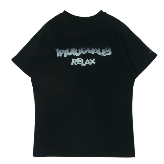 1piu1uguale3 ウノピュウノウグァーレトレ UST-23016 relax 3D ロゴ プリント 半袖 Tシャツ カットソー ブラック系 S【中古】