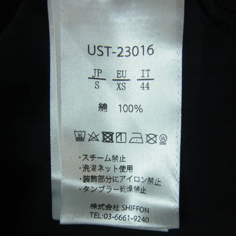 1piu1uguale3 ウノピュウノウグァーレトレ UST-23016 relax 3D ロゴ プリント 半袖 Tシャツ カットソー ブラック系 S【中古】