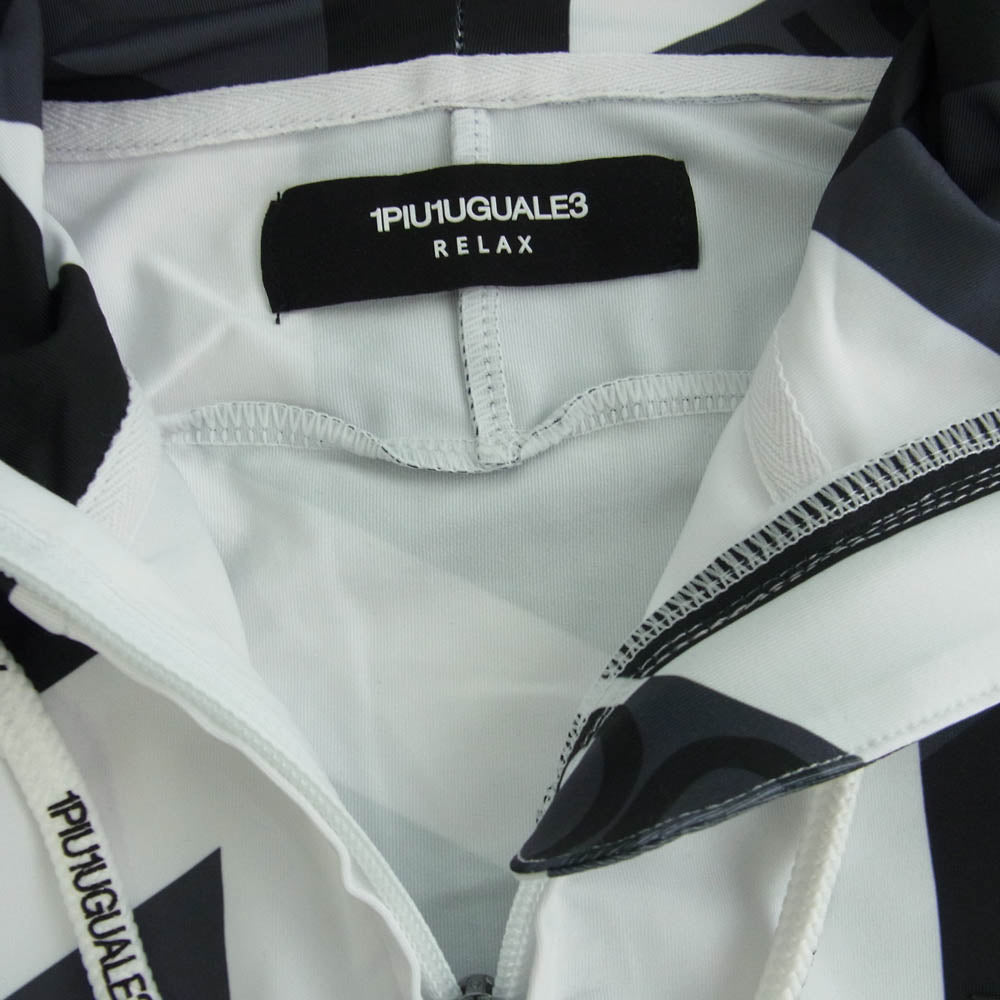 1piu1uguale3 ウノピュウノウグァーレトレ relax ラッシュガード ハーフパンツ セットアップ ブラック系 ホワイト系 S【中古】
