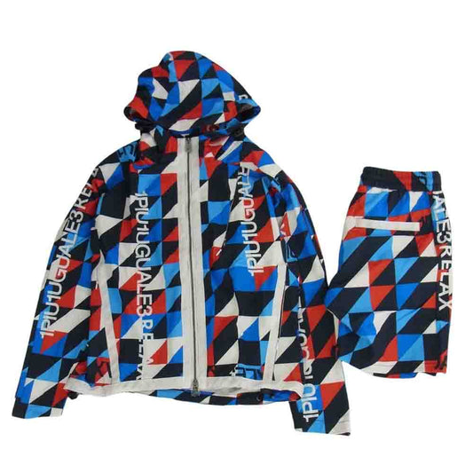 1piu1uguale3 ウノピュウノウグァーレトレ relax  ハーフパンツ セットアップ レッド ブルー レッド系 ブルー系 S【中古】
