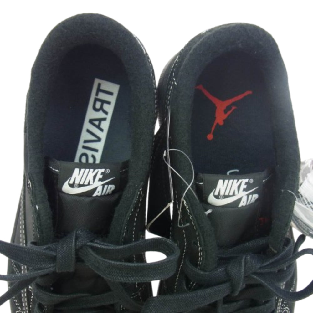 NIKE ナイキ DM7866-001 フェイクバスターズ鑑定済 Travis Scott Air Jordan 1 Low OG SP Black Phantom トラヴィス スコット エアジョーダン1 ロー ブラック ファントム ブラック系 26.5cm【新古品】【未使用】【中古】