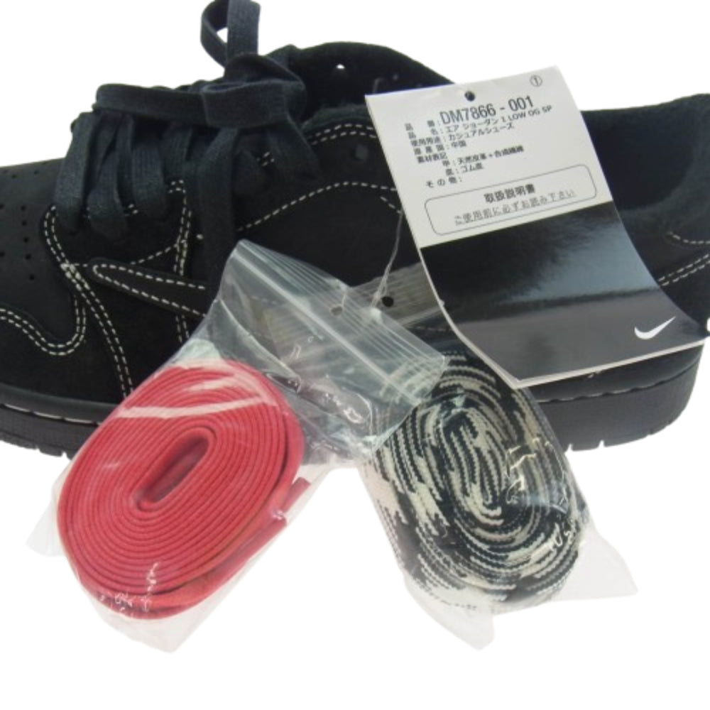 NIKE ナイキ DM7866-001 フェイクバスターズ鑑定済 Travis Scott Air Jordan 1 Low OG SP Black Phantom トラヴィス スコット エアジョーダン1 ロー ブラック ファントム ブラック系 26.5cm【新古品】【未使用】【中古】