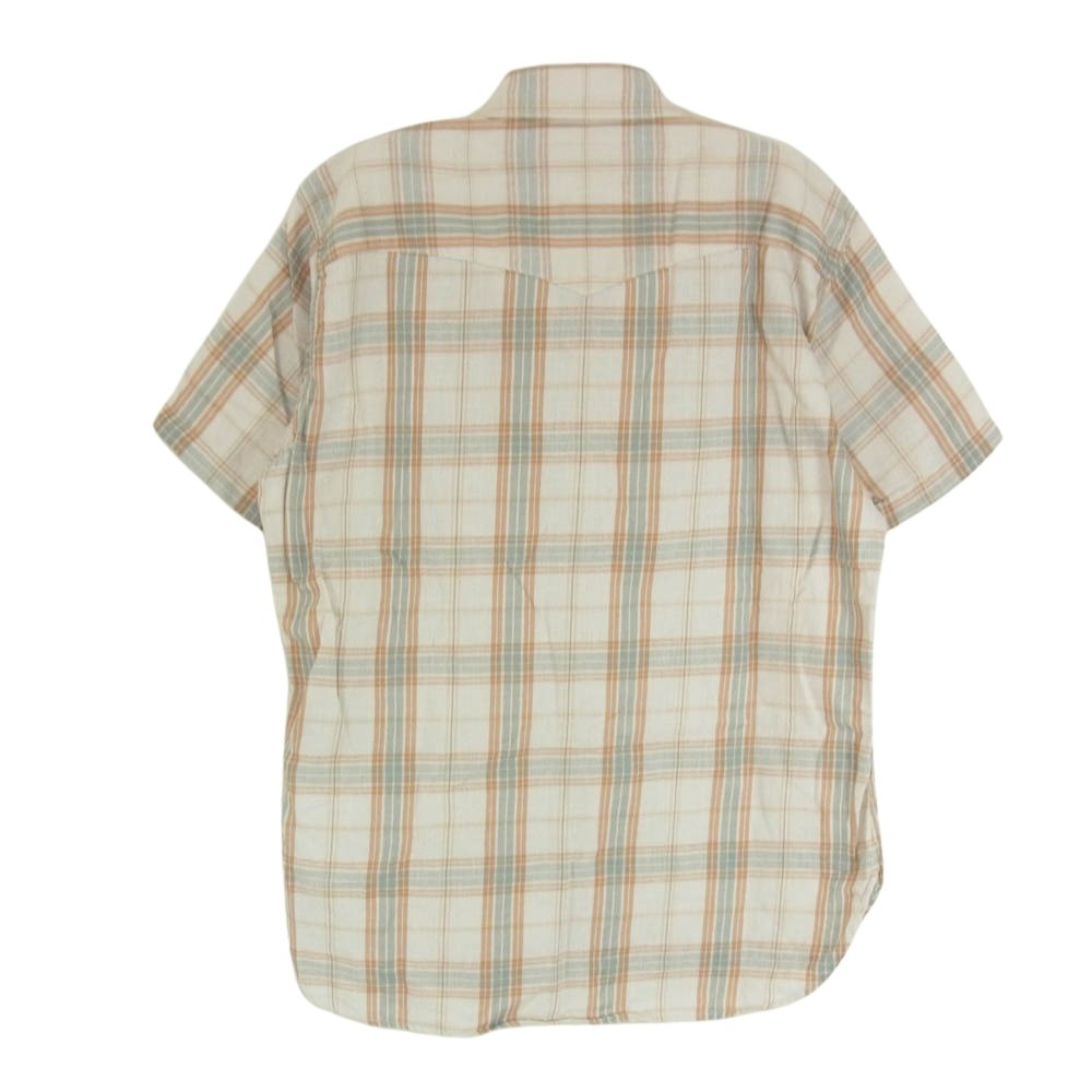 デラックスウエア LV-16 ウエスタン チェック 半袖シャツ アイボリー系 マルチカラー系 S【中古】