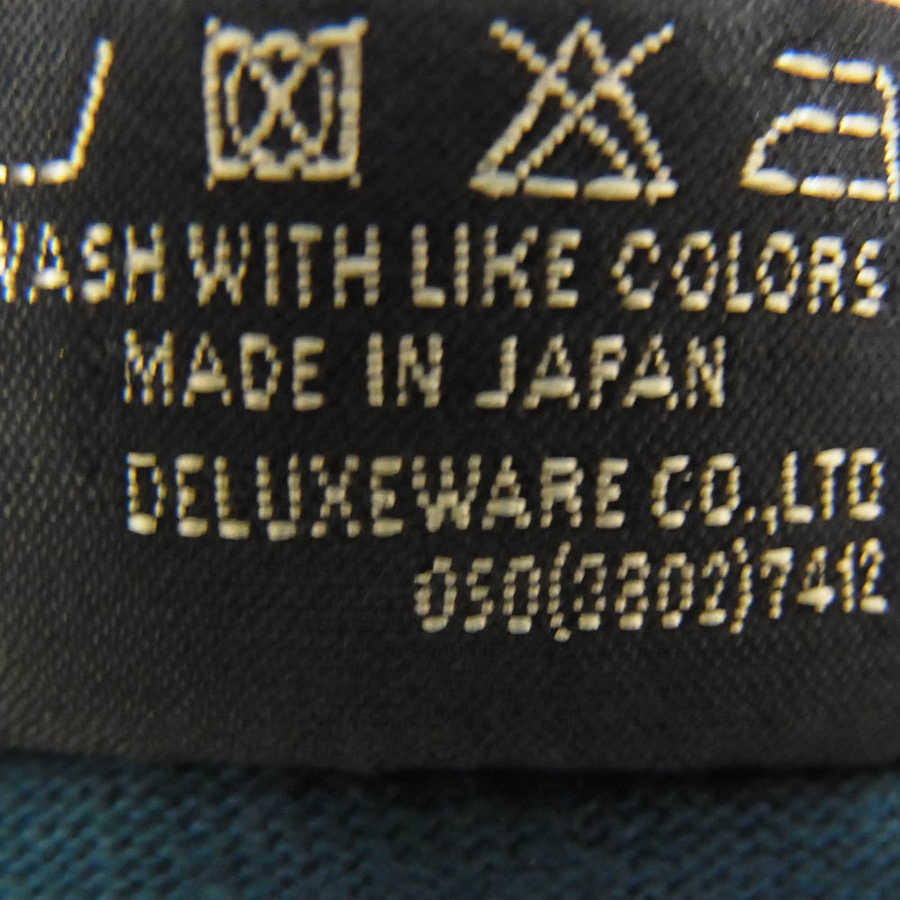デラックスウエア BRGX-23E 12.5oz 吊天竺 プリント リンガー Tシャツ オリエンタルネイビー ブルー系 M【中古】