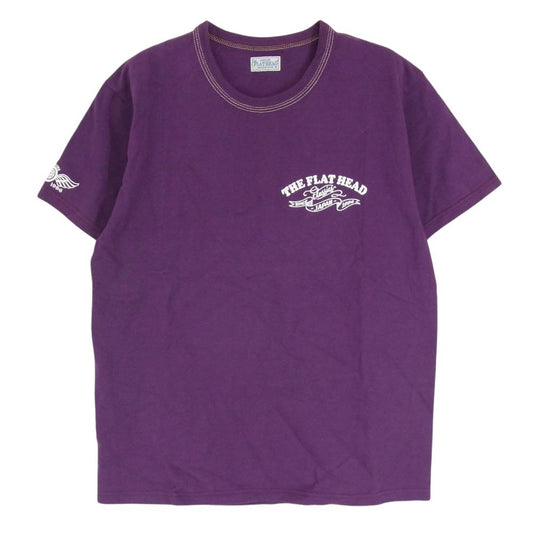 THE FLAT HEAD ザフラットヘッド FN-THC-028 PRINT TEE バックプリント Tシャツ パープル系 40【中古】