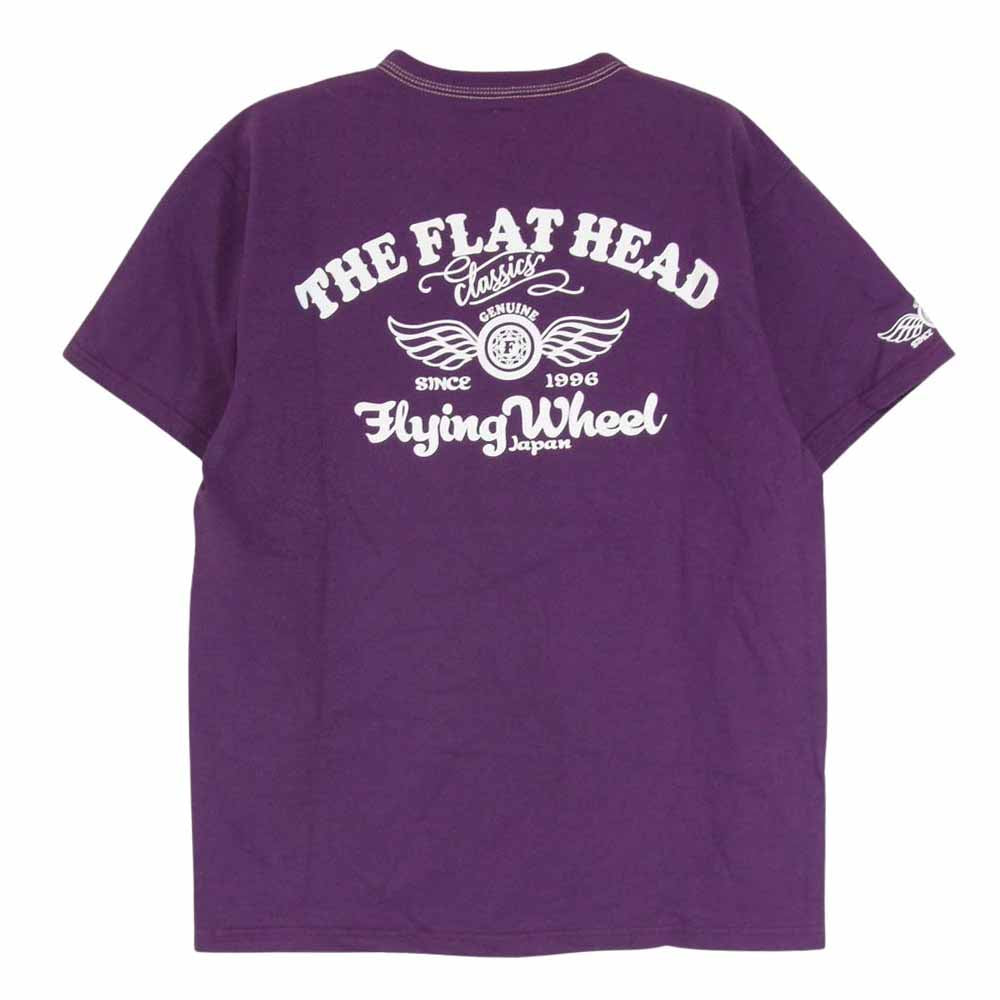 THE FLAT HEAD ザフラットヘッド FN-THC-028 PRINT TEE バックプリント Tシャツ パープル系 40【中古】