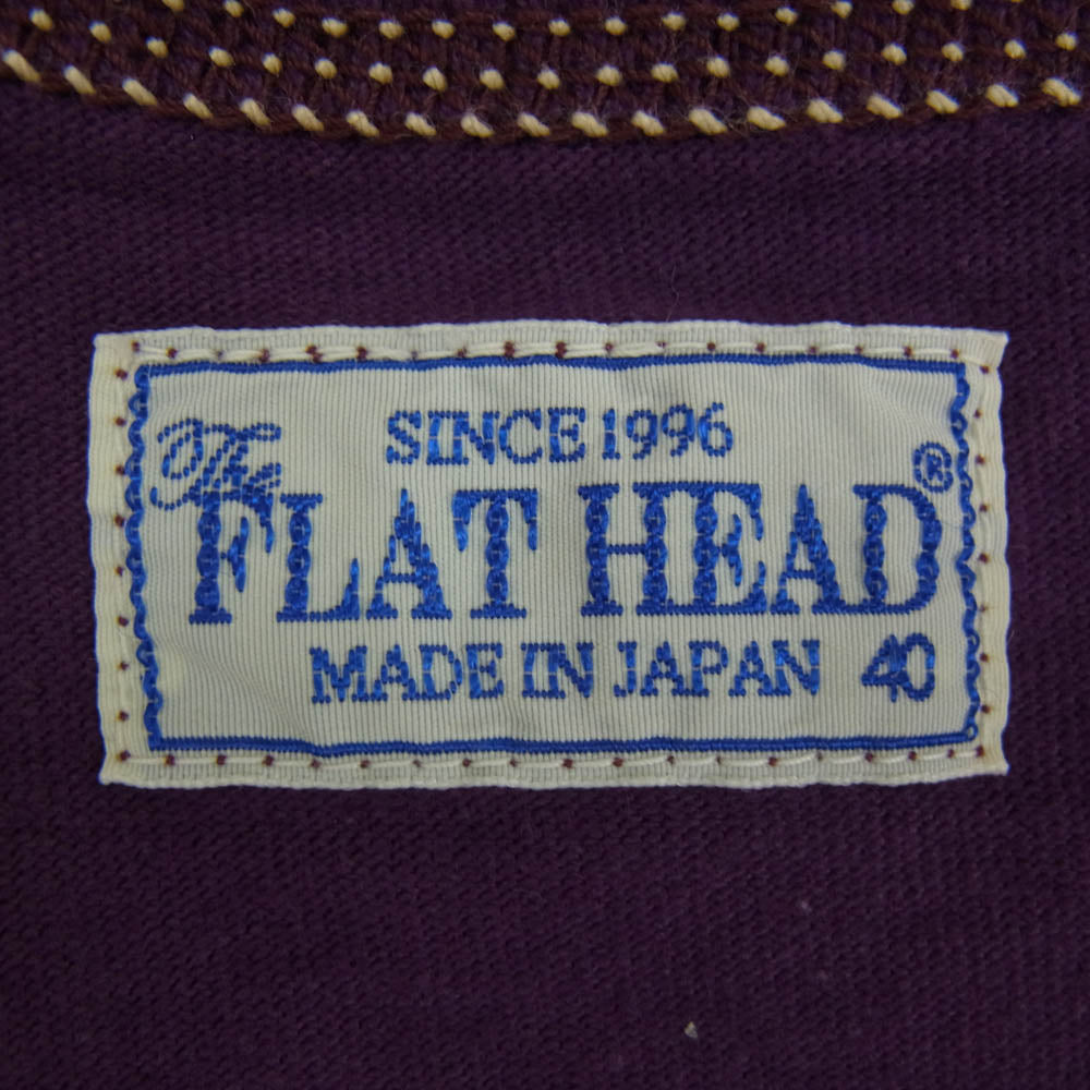 THE FLAT HEAD ザフラットヘッド FN-THC-028 PRINT TEE バックプリント Tシャツ パープル系 40【中古】