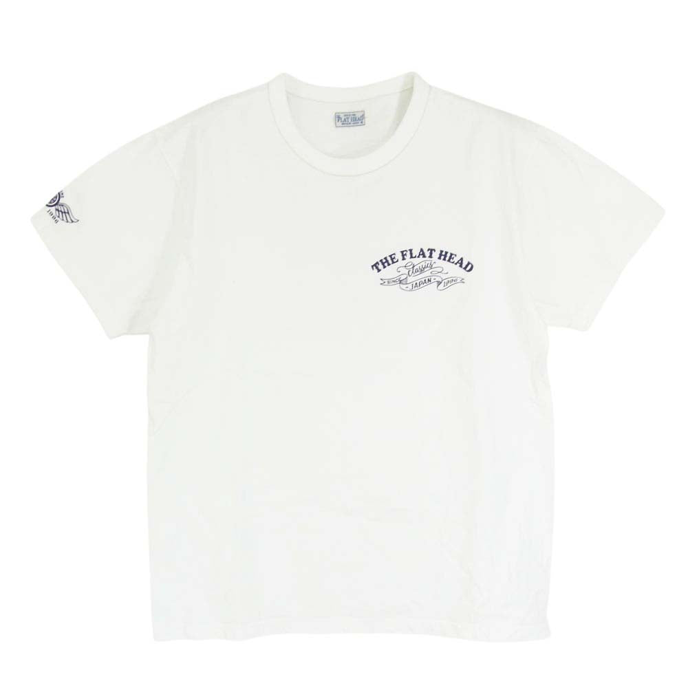 THE FLAT HEAD ザフラットヘッド FN-THC-028 PRINT TEE バックプリント Tシャツ ホワイト系 40【中古】
