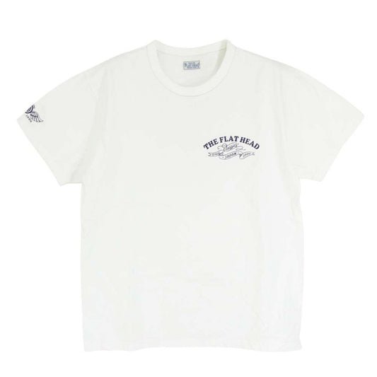THE FLAT HEAD ザフラットヘッド FN-THC-028 PRINT TEE バックプリント Tシャツ ホワイト系 40【中古】