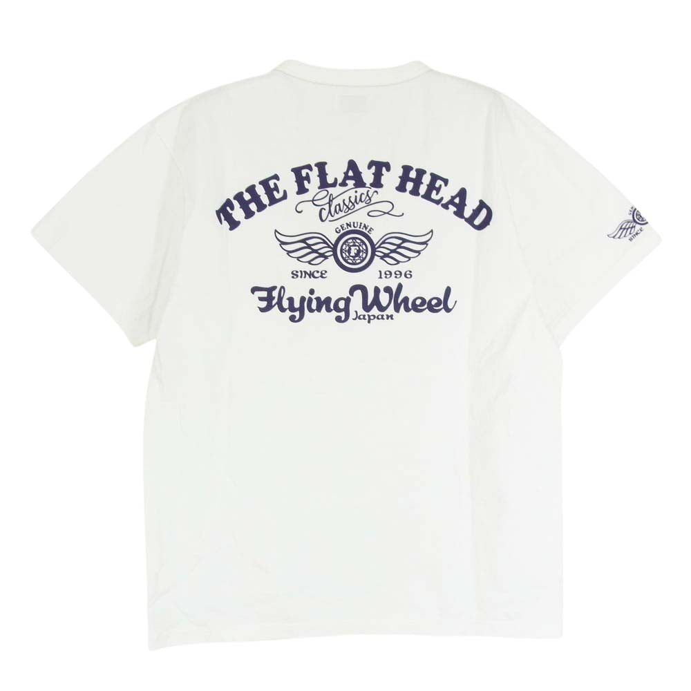 THE FLAT HEAD ザフラットヘッド FN-THC-028 PRINT TEE バックプリント Tシャツ ホワイト系 40【中古】