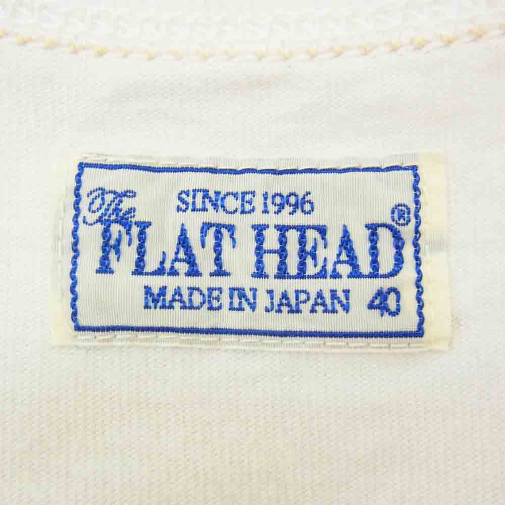 THE FLAT HEAD ザフラットヘッド FN-THC-028 PRINT TEE バックプリント Tシャツ ホワイト系 40【中古】