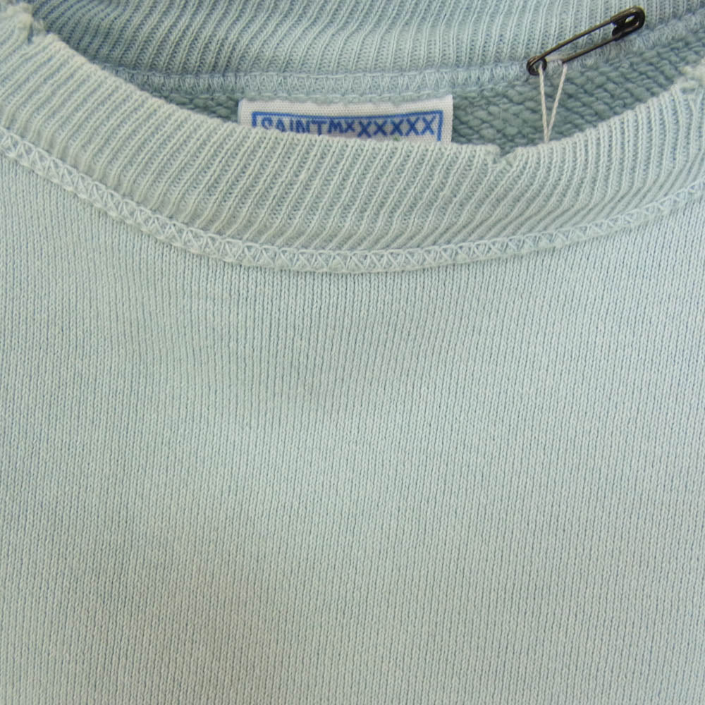 SAINT MICHAEL セントマイケル 24AW SM-YS1-0000-038 CREW SWT HARD クルーネック スウェット ブルー系 XL【極上美品】【中古】