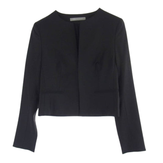 theory セオリー luxe リュクス 03-9904117 ノーカラー ジャケット ブラック系 38【中古】