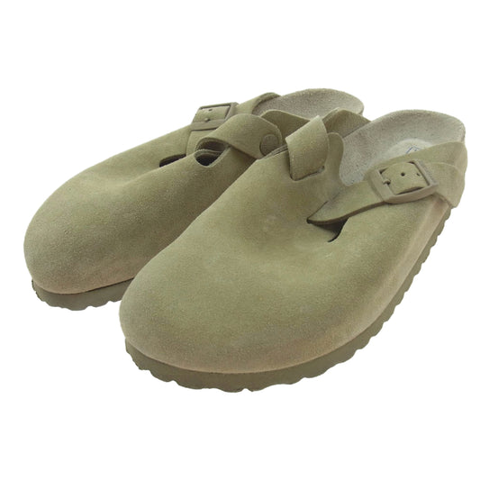 BIRKENSTOCK ビルケンシュトック BOSTON SFB Faded Khaki ボストン ソフトフットベッド スエードレザー サンダル ベージュ系 37【中古】