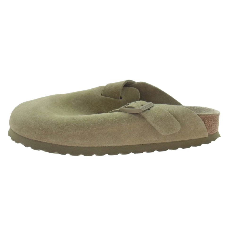 BIRKENSTOCK ビルケンシュトック BOSTON SFB Faded Khaki ボストン ソフトフットベッド スエードレザー サンダル ベージュ系 37【中古】
