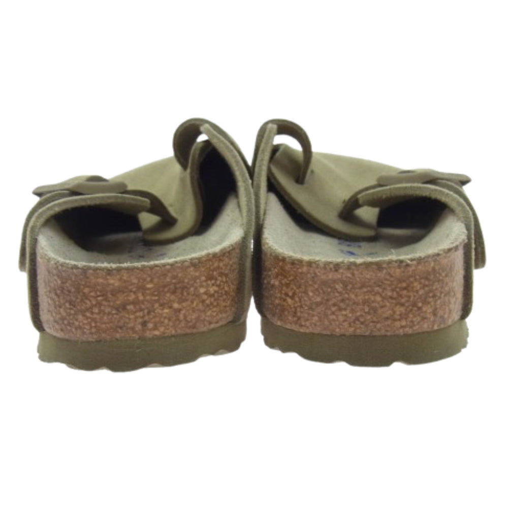 BIRKENSTOCK ビルケンシュトック BOSTON SFB Faded Khaki ボストン ソフトフットベッド スエードレザー サンダル ベージュ系 37【中古】