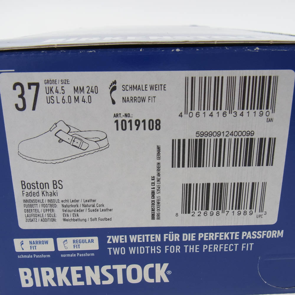 BIRKENSTOCK ビルケンシュトック BOSTON SFB Faded Khaki ボストン ソフトフットベッド スエードレザー サンダル ベージュ系 37【中古】