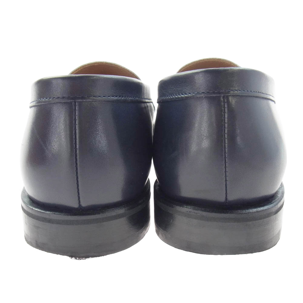 Berwick バーウィック 4456BLDINV BOX CALF コイン ローファー ネイビー系 UK7 / 26cm【中古】