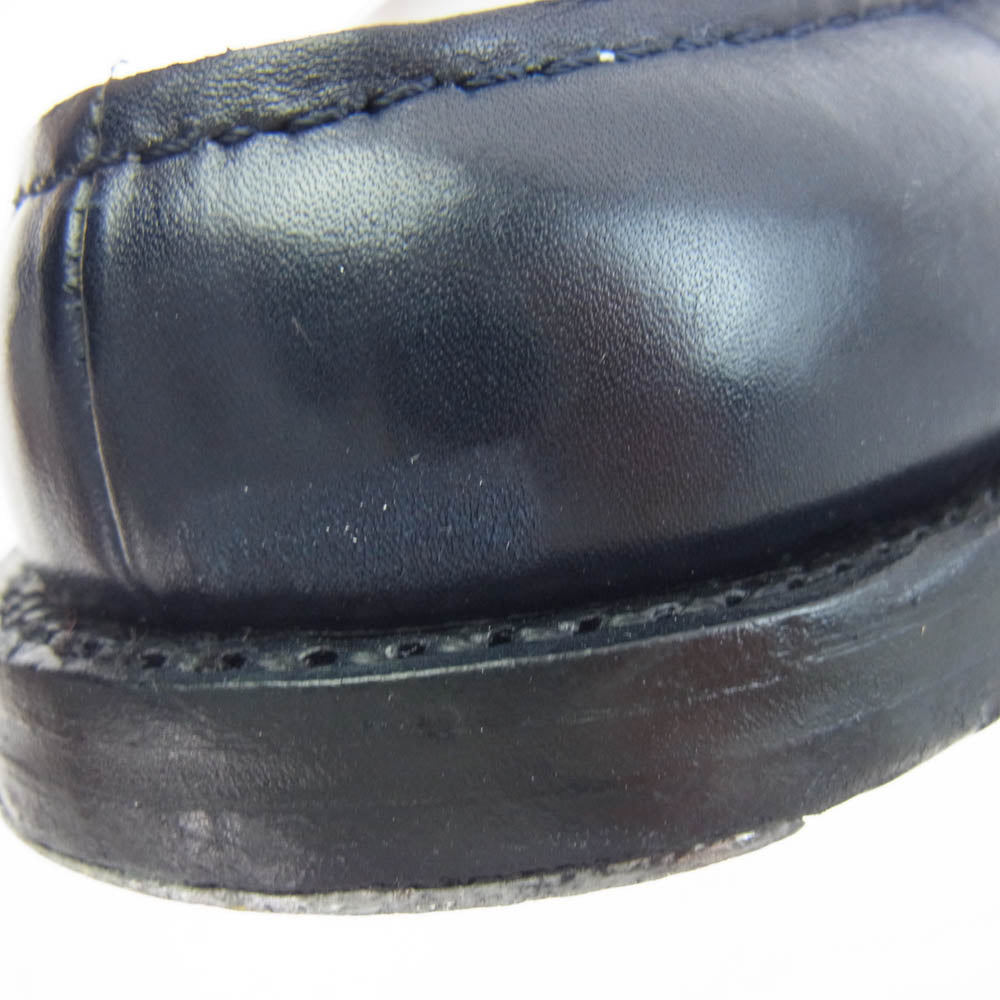 Berwick バーウィック 4456BLDINV BOX CALF コイン ローファー ネイビー系 UK7 / 26cm【中古】