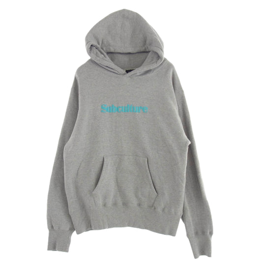 SUBCULTURE サブカルチャー 23AW SCHP-LTD03 EAGLE SKULL HOODIE フロントロゴプリントプルオーバー パーカー グレー系 2【中古】
