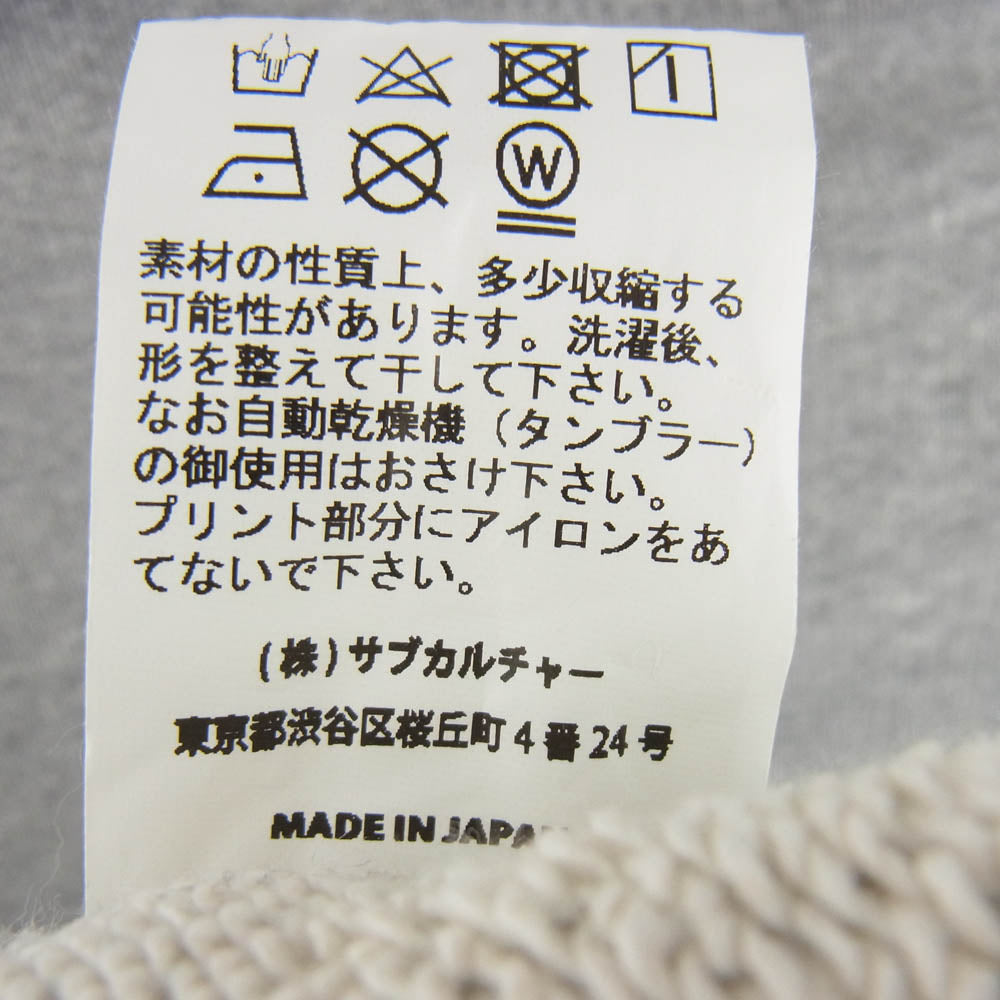 SUBCULTURE サブカルチャー 23AW SCHP-LTD03 EAGLE SKULL HOODIE フロントロゴプリントプルオーバー パーカー グレー系 2【中古】