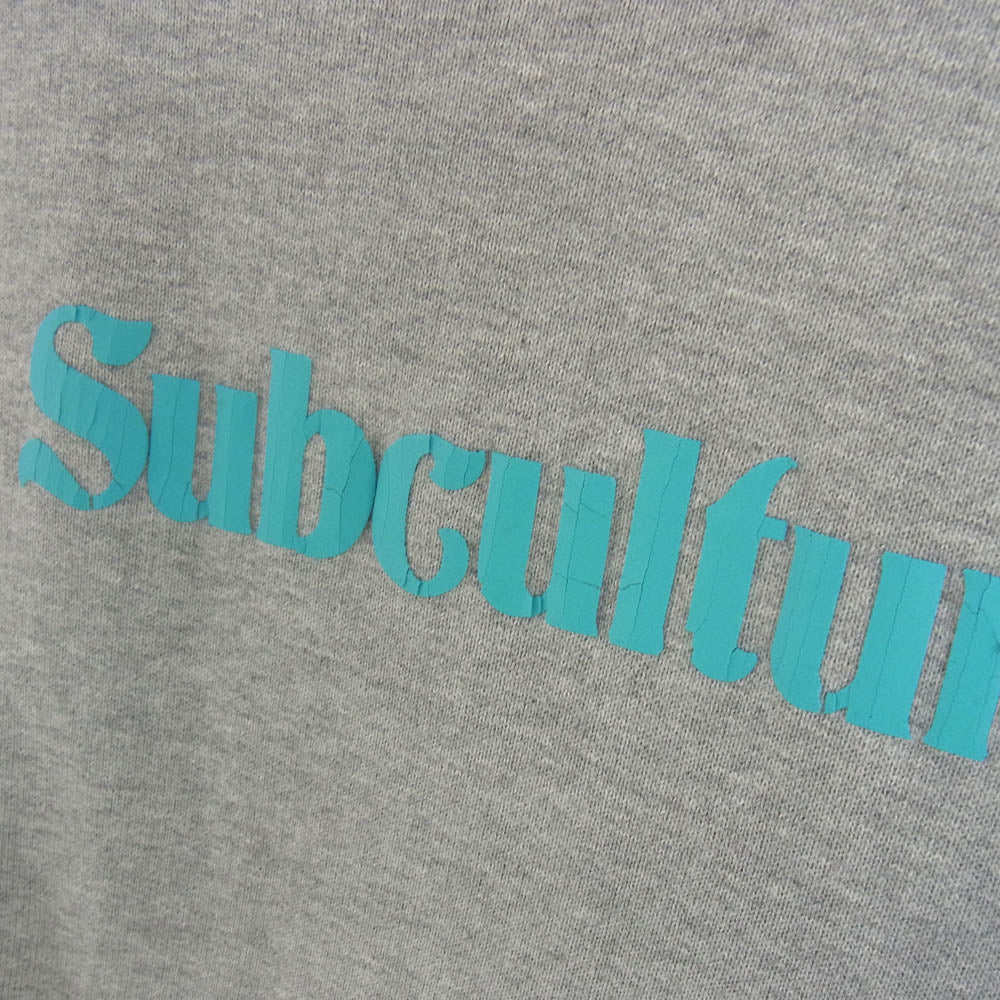 SUBCULTURE サブカルチャー 23AW SCHP-LTD03 EAGLE SKULL HOODIE フロントロゴプリントプルオーバー パーカー グレー系 2【中古】