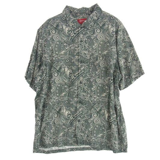 Supreme シュプリーム 23SS Dollar S/S Shirt ドル柄 半袖 シャツ グリーン系 L【中古】