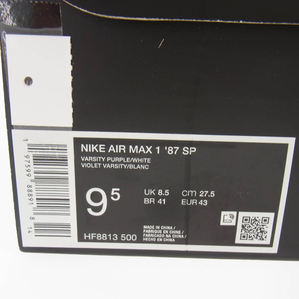 Supreme シュプリーム 25SS HF8813-500 NIKE Air Max 1 '87 SP Purple Week4 ナイキ エアマックス1 パープル ウィーク4 スニーカー パープル系 ホワイト系 27.5cm【新古品】【未使用】【中古】