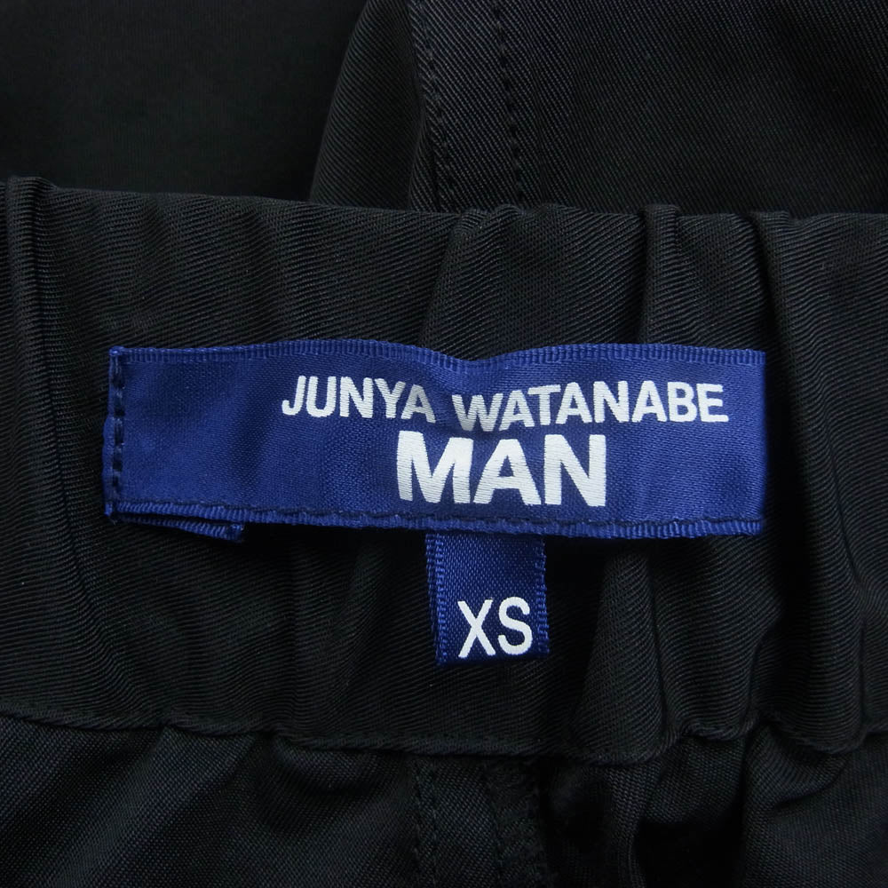 JUNYA WATANABE COMME des GARCONS MAN ジュンヤワタナベコムデギャルソンマン 23AW AD2023 WL-P038 エステルギャバジントラック ワイド パンツ ブラック系 XS【中古】