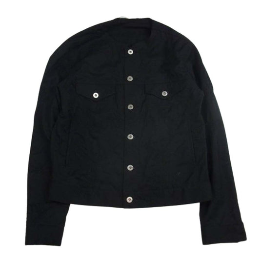 BLACK COMME des GARCONS ブラックコムデギャルソン AD2023 1M-J027 ノーカラー 刺繍 ショート ジャケット ブラック系 S【中古】