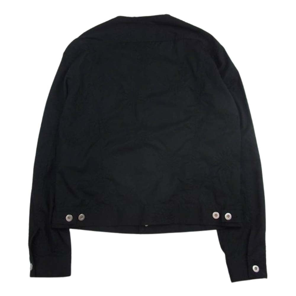 BLACK COMME des GARCONS ブラックコムデギャルソン AD2023 1M-J027 ノーカラー 刺繍 ショート ジャケット ブラック系 S【中古】